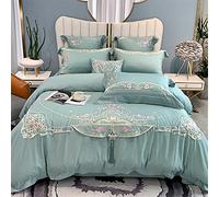 Chinese Style Cotton Satin Embroidery Four-piece Set of Big Red Wedding Duvet Cover Bedding (Color C, Size : (D 1.5m)