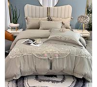 Chinese Style Cotton Satin Embroidery Four-Piece Set of Big Red Wedding Duvet Cover Bedding (Color F Size : (A 1.5m)