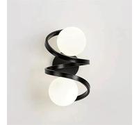 Chinese Style Creative Bedside Lamp Bright Wall Light Modern Simple Wall Lamp Matte Black Decorative Wall Sconces Wall Mounted Light Vanity Light with Milk White Glass Shade G9 Base