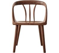 Chinese Style Dining Chair, Solid Wood Office Chair with Armrest, Sturdy Desk Chair, Ergonomic Backrest Design Makeup Chair