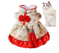 Chinese Style Dog Clothes | Tang Dynasty Cat Winter Coat | 2024 Cute Cat Tang Suit, Year of Dragon Dog Cheongsam Clothes, Warm Festive Pet Clothes for Home, Cat, Winter