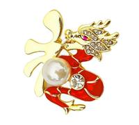Chinese Style Dragon Brooch Pin in Zinc Alloy for Celebrations