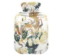 Chinese Style Dragon Cloud Water Bottle for hot Water with Soft Cover 2L hot compresses for The Body Arthritis Arthritis
