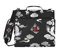 Chinese Style Dragon Sliver Black 3 Ringing 1.5 inch Office Binder Organizer with Handle and Removable Shoulder Strap Includes Zip Pocket Portfolio Binder for School Bolsa de cremallera