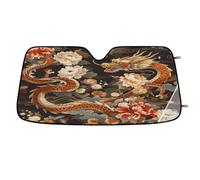 Chinese Style Dragons Car Windshield Sun Shade,Cars Shade Front Windshield,Blocks UV Ray to Keep Your Vehicle CoolSun Visor Protector for Fits Car Truck SUV (55"x27.5")