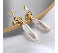 Chinese Style Eardrop 925 Silver Needle long String of Pearls Earrings Women's Simple and Fashionable Earrings Made of Special-Shaped Pearls Like My, LJBLEUSK