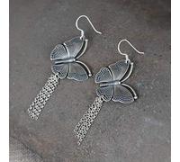 Chinese Style Eardrop S925 Silver Art Temperament Silver Earrings Thai Woman Silver Gland Butterfly Jewelry Earrings Earringesquince, LJBLEUSK