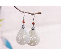 Chinese Style Eardrop S925 Silver Retro Craft Women's Fashion Ethnic Style Black Beech Pie Red Agate Earrings from South Loop, LJBLEUSK