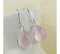 Chinese Style Eardrop S925 Waterdrop Mode Pure Silver Earrings Natural Hibiscus Stone Crystal Rose Ice Earrings Women's Jewelry, LJBLEUSK, Rose and Money