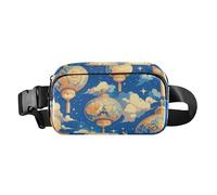 Chinese Style Elements Blue Trendy Waist Pack Crossbody Bag for Men Women Mini Sling Chest Bag with Adjustable Strap for Workout Running Hiking, chinese style elements blue, One Size