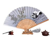 Chinese Style Fan: Vintage Decorative Object, Wooden Frame, Smooth Opening Mechanism Offering An Aggracy Breeze Experience | Festival Performance Costume Photography Event