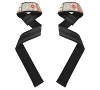 Chinese Style Flowers Elegant Stripe Red Weightlifting Wrist Wraps 26" Power Workouts Deadlift Straps for Weightlifting, Bodybuilding, Strength Training guantes de ejercicio gym