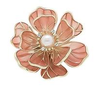 Chinese Style High-End Luxury Enamel Peony Flower Brooch - Retro Pearl Corsage Pin for Women
