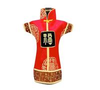 Chinese style Holiday Wedding Wine Bottle Covers Silk Brocade Champagne Red Wine Pouches Table Decoration Fit 750ml bottle (red (random pattern 5 pcs), fit 750ml bottle (High 11.4 W 7.9 inch）)