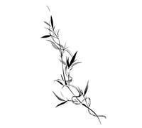 Chinese Style Ink Bamboo Herbal Temporary Tattoo Stickers, Semi-permanent Non-reflective, Waterproof, Lasting 2 Weeks, Fake Tattoos(2pcs)