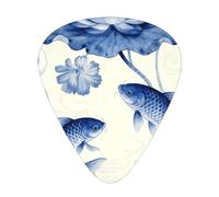 Chinese-Style Koi Guitar Picks Gift Set - 12 Smooth Durable Plectrums For Acoustic, Electric & Bass Guitar, Perfect Present For Guitar Lovers & Musicians