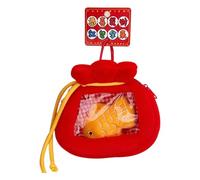 Chinese Style Koi Money Bag New Year Pendant | Decorative Lunar Year Pendant - Backpack Charm, Fortune Bag, Collection Souvenir for All Ages Kids, Red