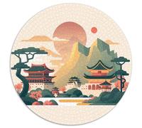 Chinese - Style Landscape 1000 Pieces Dope Jigsaw Puzzles Stress Reliever Family Game Fit Together Perfectly Gift for Adults 1000pcs (67.5x67.5cm)