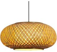 Chinese Style Lantern Chandelier Basket Lamp Shade Natural Material Oval Shade Parchment Pendant Lights Japanese Style Rattan Ceiling Lamp,Contemporary Dining Room