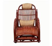 Chinese-Style Lazy Balcony Rattan Rocking Chair, Anti-Tipping Design, Suitable for Living Room Balcony and Garden(Claret,125 * 100 * 63cm)