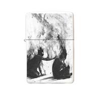 Chinese Style Lighter Case for Zippo, 2 Pcs, Replaceable Insert Compatible Size 3.6cm x 1.2cm x 5cm, for 2024 Year of The Dragon