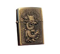 Chinese Style Lighter for New Year Gifts, Replaceable Zippo Case, Compatible Insert Size 3.6cm x 1.2cm x 5cm, Elegant Design for Collectors and Enthusiasts