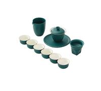 Chinese-style Lubao green tea set with ceramic three talents to cover the bowl and soak the teacup-green