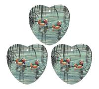 Chinese Style Mandarin Ducks Car Air Freshener, 3 Pcs Love form Hanging Air Freshener Cards, Long Lasting Fragrance Scented Cards for Car, Home, Office Gray-style