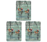 Chinese Style Mandarin Ducks Car Air Freshener, 3 Pcs Square Hanging Air Freshener Cards, Long Lasting Fragrance Scented Cards for Car, Home, Office White-style