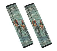 Chinese Style Mandarin Ducks Car Seat Belt Cover Soft Comfortable Shoulder Seatbelt Pads Cover Seat Belt Pad for Suitable for Car Interior Accessorie