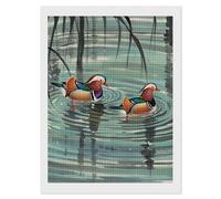 Chinese Style Mandarin Ducks Diamond Painting Kits for Adults Beginners 12X16 Full Drill Diamond Art with DIY Tools Square 5D Diamonds Dots Crafts Gem Art Paint by Diamonds for Home Wall Decor Relax