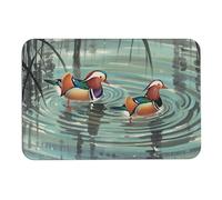 Chinese Style Mandarin Ducks Diatom Mud Bath Mats Absorbs Moisture and Dirt,Door Mat with Non-Slip Rubber Backing,Floor Mat Fit Under Door, for Bathroom Floor, Tub, Shower, Sink