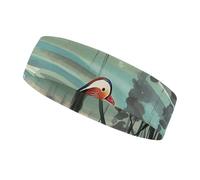 Chinese Style Mandarin Ducks Headbands for Women & Men Sports Headband, Fits All Head Sizes, Ultra Absorbent & Non-Slip Sweatband for Running, Yoga, Gym