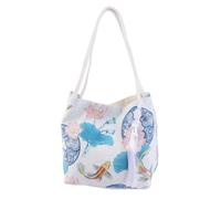 Chinese Style Mini Bag Cotton Crossbody Pouch with Fish Print | Magnetic Buckle, Tassel Pendant, Portable Lightweight Design, Easy to Store, Classic Elegant Gentle Look