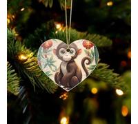Chinese Style Monkey Christmas Ornaments - Xmas Tree Hanging Ornaments, Personalized Acrylic Love Christmas Pendant for Holiday Keepsake Gifts