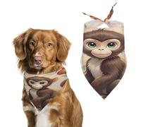 Chinese Style Monkey Dog Bandanas Cute Soft Cotton Puppy Scarves Washable Daily Summer Durable Triangle Reversible Bibs Suitable for Small Medium Large Dogs and Cats