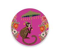 Chinese Style Monkey Set of 4, Ceramic Coaster for Drinks, Stone Coasters Holder with Cork Base, Oversize Cup Mat Pad for Kinds of Mugs, Housewarming Gifts