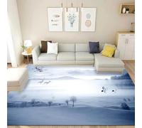 Chinese Style Mountain And Water Landscape Painting 3D Printing Large Carpet Living Room Area Carpet Soft Flannel Boy Room Gift Rug Cushion Rug 50 X 80 Cm - Polyester Soft Touch Easy Cl /612117381259