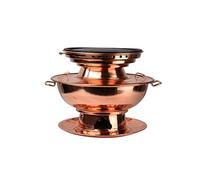 Chinese-Style Old Beijing Hot Pot Pure Copper Thickened Hot Pot Frying Cooking and Rinsing Dual-Purpose Pot Charcoal Heating Suitable for Family Dinner,A-38CM