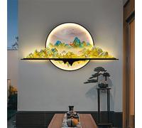 Chinese Style Outdoor Landscape Wall Lamps Contemporary Waterproof Art Creative Circle Mural LED Electric Balcony Hallway Courtyard Garden Villa Gate Decoration Light (B L150CM Electric)