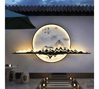 Chinese Style Outdoor LED Wall Lamp Electric Waterproof Art Creative Contemporary Landscape Mural Balcony Hallway Courtyard Garden Villa Gate Wall Lights (D L120CM Electric)