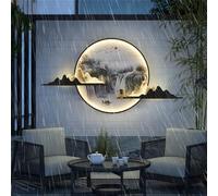 Chinese Style Outdoor LED Wall Lamp Electric Waterproof Art Creative Contemporary Landscape Mural Balcony Hallway Courtyard Garden Villa Gate Wall Lights (A L110CM Electric)
