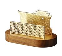 Chinese Style Paper Towel Holder - Solid Black Walnut Metal Napkin Rack - Handcrafted Vertical Tissue Dispenser Tissue Box(Gold 2)