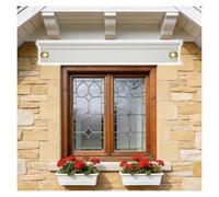 Chinese Style Pediment Over Window, Customizable Craftsman Crosshead for Doorway Large Entryway Door, Window Trim Molding for House Interior Wood Kits(Style 4,L 3.8ft/1.17m)