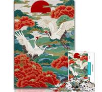 Chinese Style Red-crowned Crane 1000 Piece Jigsaw Puzzles for Teenagers Gifts,Help The Brain Exercise Addictive Toys to Cultivate Patience Great Gift 50x75cm