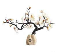 Chinese Style Resin Wintersweet Ornament Red 29cm(Awakening + White)