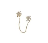 Chinese style retro tassel long length Chinese character good luck clip-on earrings, one piece, fresh and versatile,