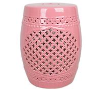 Chinese-Style Round Drum Stool Soft-Fitted Porcelain Seat with Lucky Four-Leaf Clover Design Ideal for Home Decor and Modern Interiors