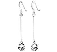 Chinese Style S925 Sterling Silver Vintage Thai Silver Korean Style Length Hollow Pattern Flow Earrings Feminine Fashion As Shown, LJBLEUSK