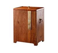 Chinese Style Solid Mahogany Trash Can with Lid - Elegant Wooden Waste Bin for Office and Bedroom - Eco-Friendly Decor Accessory